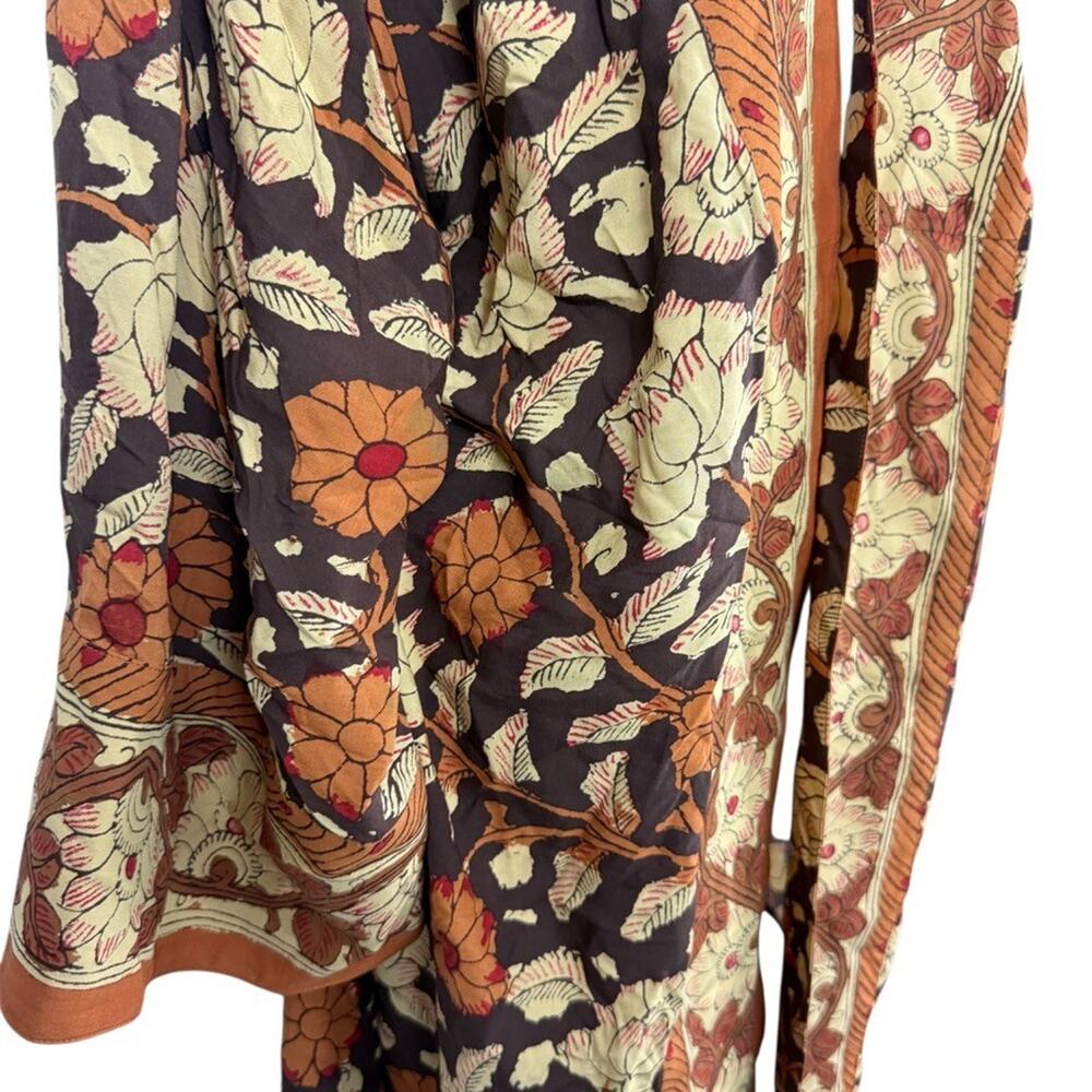 Soft Surroundings Womens Plus Size Floral Brown Kimono Open Jacket Lagenlook 1X - Picture 4 of 16
